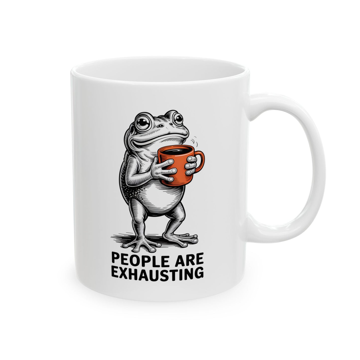 People Are Exhausting Mug – Funny Coffee Mug, Introvert Humor Gift, Sarcastic Coworker Cup, Office Humor Mug, Funny Gift for Friends