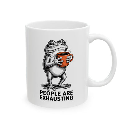 People Are Exhausting Mug – Funny Coffee Mug, Introvert Humor Gift, Sarcastic Coworker Cup, Office Humor Mug, Funny Gift for Friends