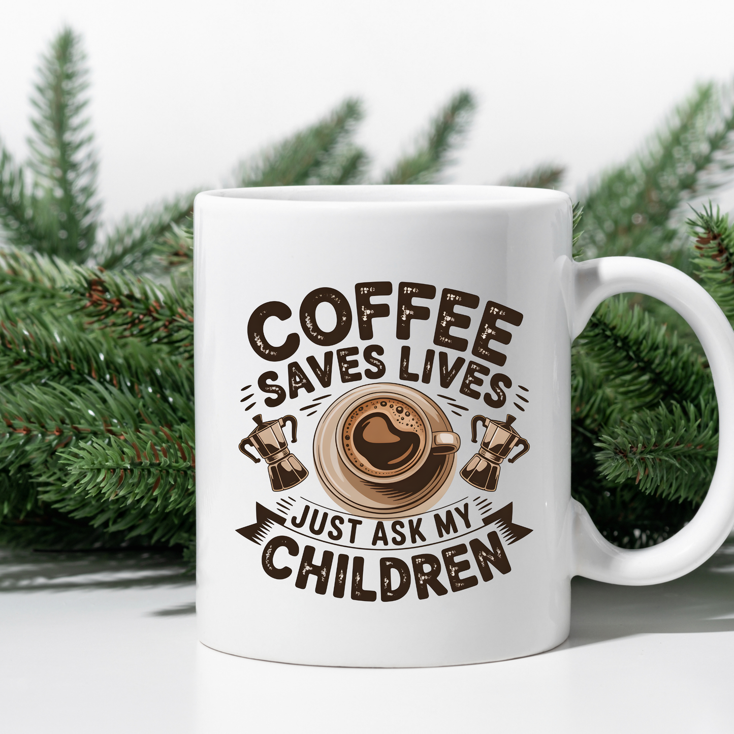Coffee Saves Lives Mug – Funny Mom Coffee Mug, Sleep Deprived Parent Gift, Coffee Lover Cup, Mom Humor Mug, Gift for Parents  11oz