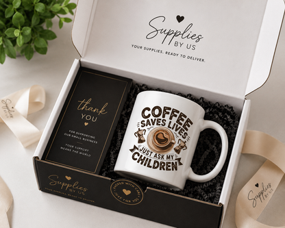 Coffee Saves Lives Mug – Funny Mom Coffee Mug, Sleep Deprived Parent Gift, Coffee Lover Cup, Mom Humor Mug, Gift for Parents  11oz