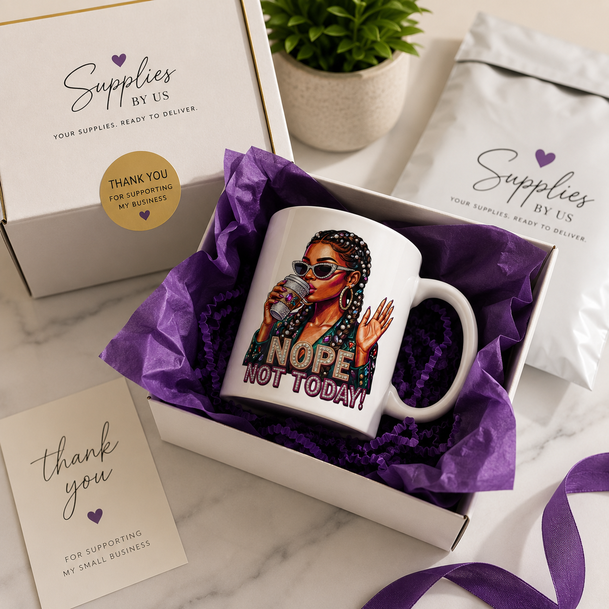 Nope Not Today Mug – Funny Coffee Mug, Sarcastic Ceramic Mug, Coworker Gift, Office Coffee Cup, Sassy Gift for Her, 11oz